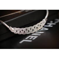  Jewelry Crystal Chain Choker Chunky Statement Bib Pendant Chain Necklace Silver